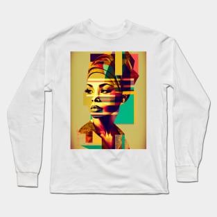 Modern pop art style woman portrait Long Sleeve T-Shirt